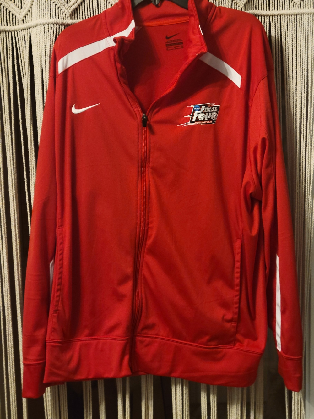 Nike Red Full-Zip Performance Jacket with White Accents